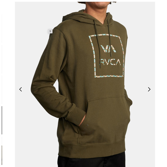 RVCA Other - RVCA VA All The Way Fill Olive Green Paisley Pullover Hoodie XXL NWT